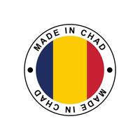 MADE IN Chad circle stamp with flag vector