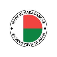 MADE IN Madagascar circle stamp with flag vector