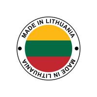 MADE IN Lithuania circle stamp with flag vector