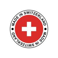 MADE IN Switzerland circle stamp with flag vector