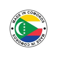 MADE IN Comoros circle stamp with flag vector
