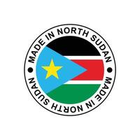 MADE IN North Sudan circle stamp with flag vector
