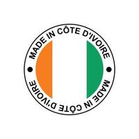 MADE IN Cote Divoire circle stamp with flag vector