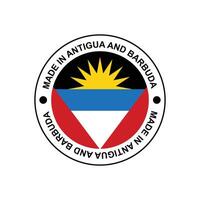 MADE IN Antigua and Barbuda circle stamp with flag vector