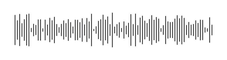 Voice message template. Equalizer symbol. Audio chat speech sound wave icon. Minimalist element for mobile messenger, podcast online radio interface, music player or app. Waveform black pattern. vector