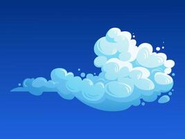 Fluffy cloud. Cumulus soft cloud illustration Isolated on blue background for banners, flyer, cover design, card, and website. vector