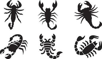 Collection of scorpion icon illustration vector