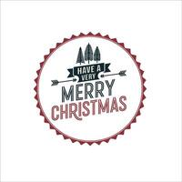 Minimalist Retro Christmas Card Design with Ribbon and Pine Trees vector