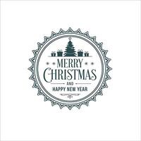 Retro Holiday Greeting with Pine Trees and Nostalgic Typography vector