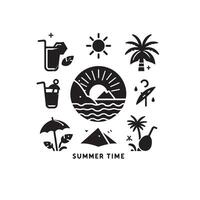 Vibrant Summer Time Art Logo Template for Print and Digital vector