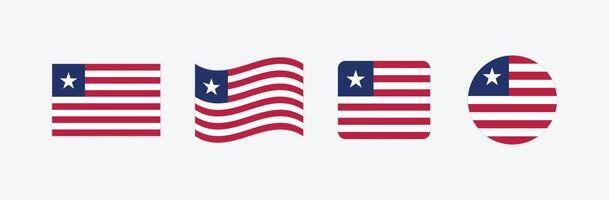 Liberia flag. Set of Liberia Flags Collection. vector