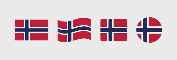 Norway flag. Set of Norway Flags Collection. vector
