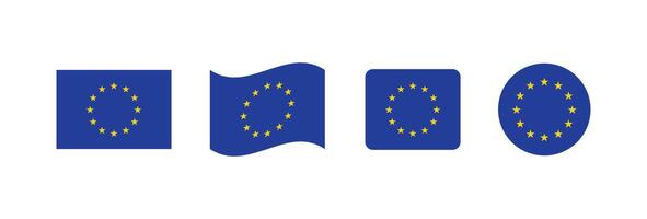European Union flag. Set of European Union Flags Collection. vector