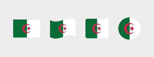 Algeria flag. Set of Algeria Flags Collection. vector
