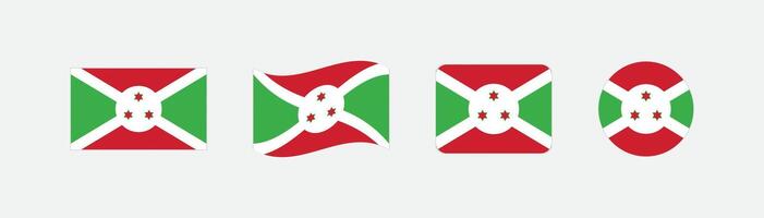 Burundi flag. Set of Burundi Flags Collection. vector