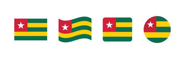 Togo flag. Set of Togo Flags Collection. vector