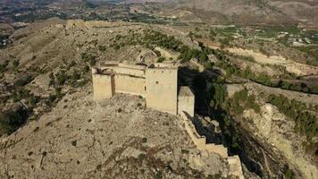 Aerial view of the impressive medieval castle of Mula, Region of Murcia, Spain video