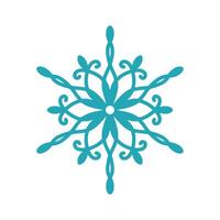 Unique snowflake, detailed hand drawn flat illustration. Graphic outline doodle drawing. Christmas and New Year symbol. Unique snowflake silhouette icon for frosty winter designs vector