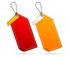 Set of hanging tags icon. Price offer discount and market design. Isolated and colorful design vector