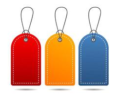 Simple Shinning Red and Yellow Blank Tag, isolated on white vector
