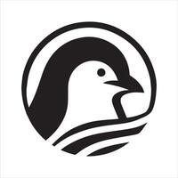 Sleek penguin silhouette in flat design vector