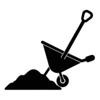 Wheelbarrow icon on white background vector
