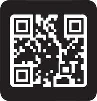 A qr code icon on a black background vector