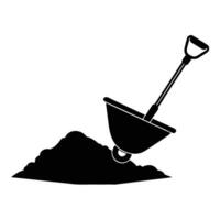 A shovel and shovel icon on a white background vector