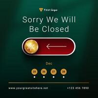 Christmas Holliday Business Announcement Linkedin Post Template