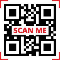 Scan QR code icon. Digital scanning qr code. QR code scan for smartphone. Scan me text in middle of the QR code vector
