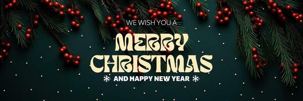 Merry Christmas and Happy New Year Greetings Header template