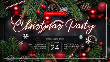 Christmas Party Invitation template