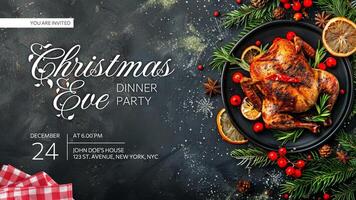 Christmas Eve Dinner Invitation template