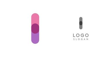 Soft rounded trendy logo, geometric colorful letter I with a modern tech feel, playful monogram design for corporate identity, creative branding, logotype template. logotype vector