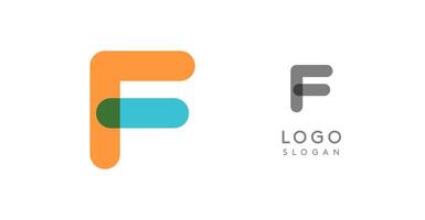 Soft rounded trendy logo, geometric colorful letter F with a modern tech feel, playful monogram design for corporate identity, creative branding, logotype template. logotype vector