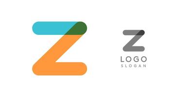 Soft rounded trendy logo, geometric colorful letter Z with a modern tech feel, playful monogram design for corporate identity, creative branding, logotype template. logotype vector
