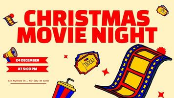Twitter Post - Christmas Event Movie Night Invitation template