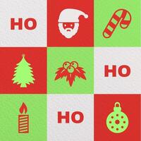 Ho Ho Ho Minimalist Christmas Icons Greeting for Instagram Post template