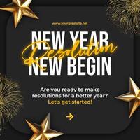 New Year Resolution Instagram Post template