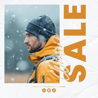 Yellow Minimalist Winter Sale Instagram Post template