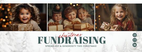 Minimalist Christmas Fundraising Facebook Cover template