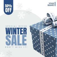 Simple Blue Theme Winter Sale Template for Instagram Post