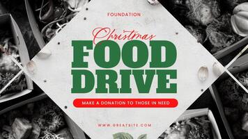 Minimalist Christmas Food Drive Facebook Cover Mobile template