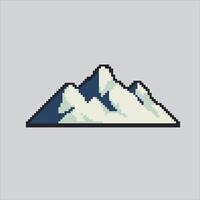 Pixel art illustration Mountain. Pixelated Mountain icon. Simple Mountain Icon pixelated for the pixel art game and icon for website and game. old school retro. vector