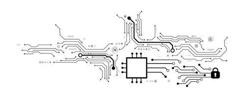 circuit board and security log communication concept for technology background vector