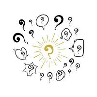 Doodle Question Mark, Sign and Symbol for Design, Presentation or Website elements. vector