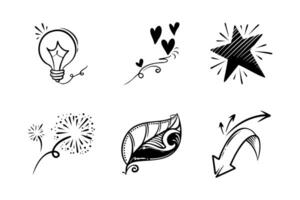 Doodle element set, for concept design. vector