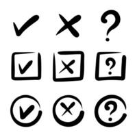 checmark icon, yes and no symbol vector