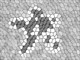 A mosaic pattern with a black and white star vector