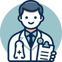 Doctor with clipboard and stethoscope vector